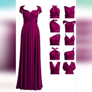 Elegant Magenta Convertible Dress